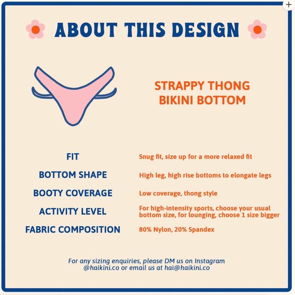 Strappy Thong Black Bikini Bottom - Haikini Surfing Bikini - Picture 4 of 5